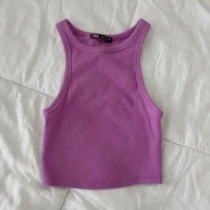 Zara purple high neck tank top